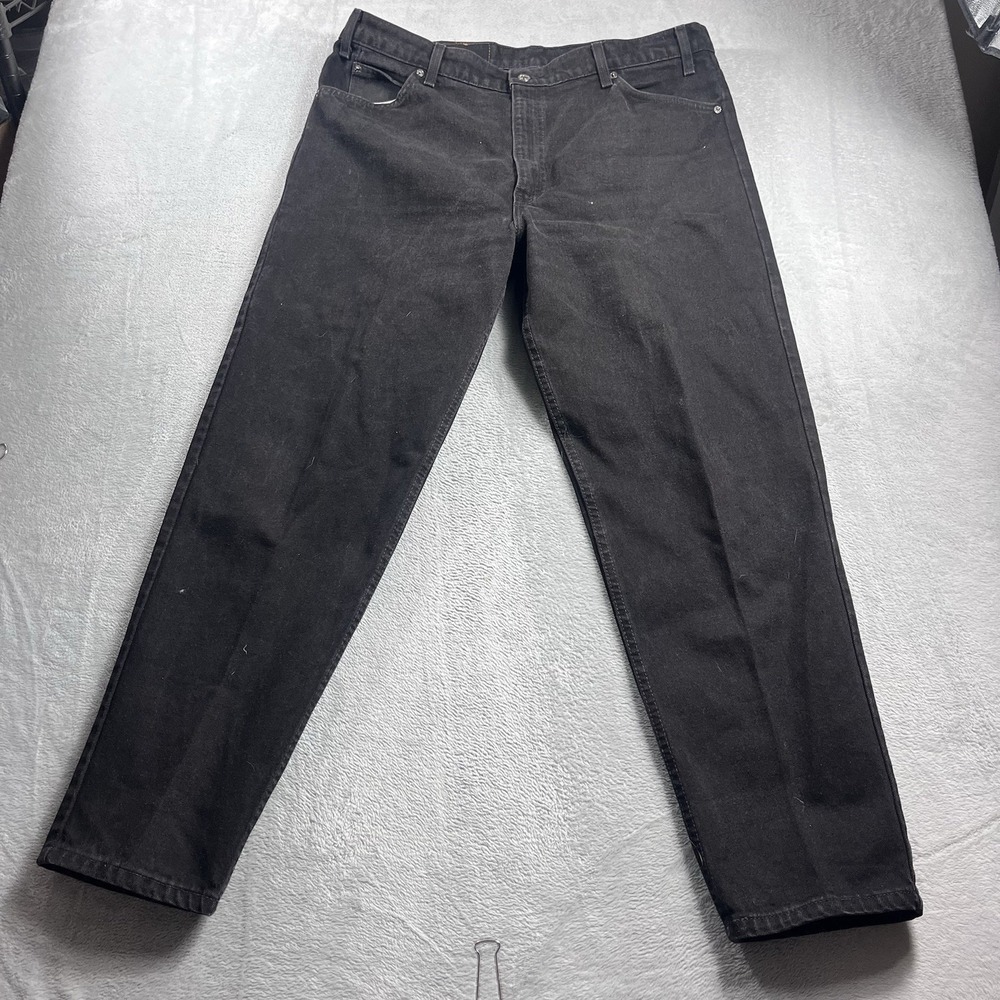 Vtg 96' Levis 550 USA Made 40x30 Mens Jeans Black Denim Relaxed Taper Orange Tab
